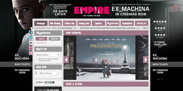 Empire homepage takeover