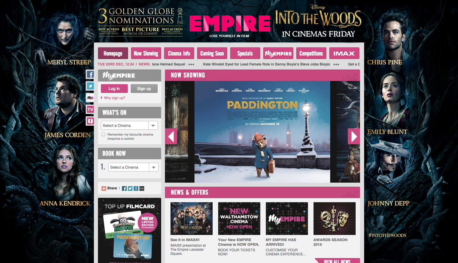 Empire homepage takeover